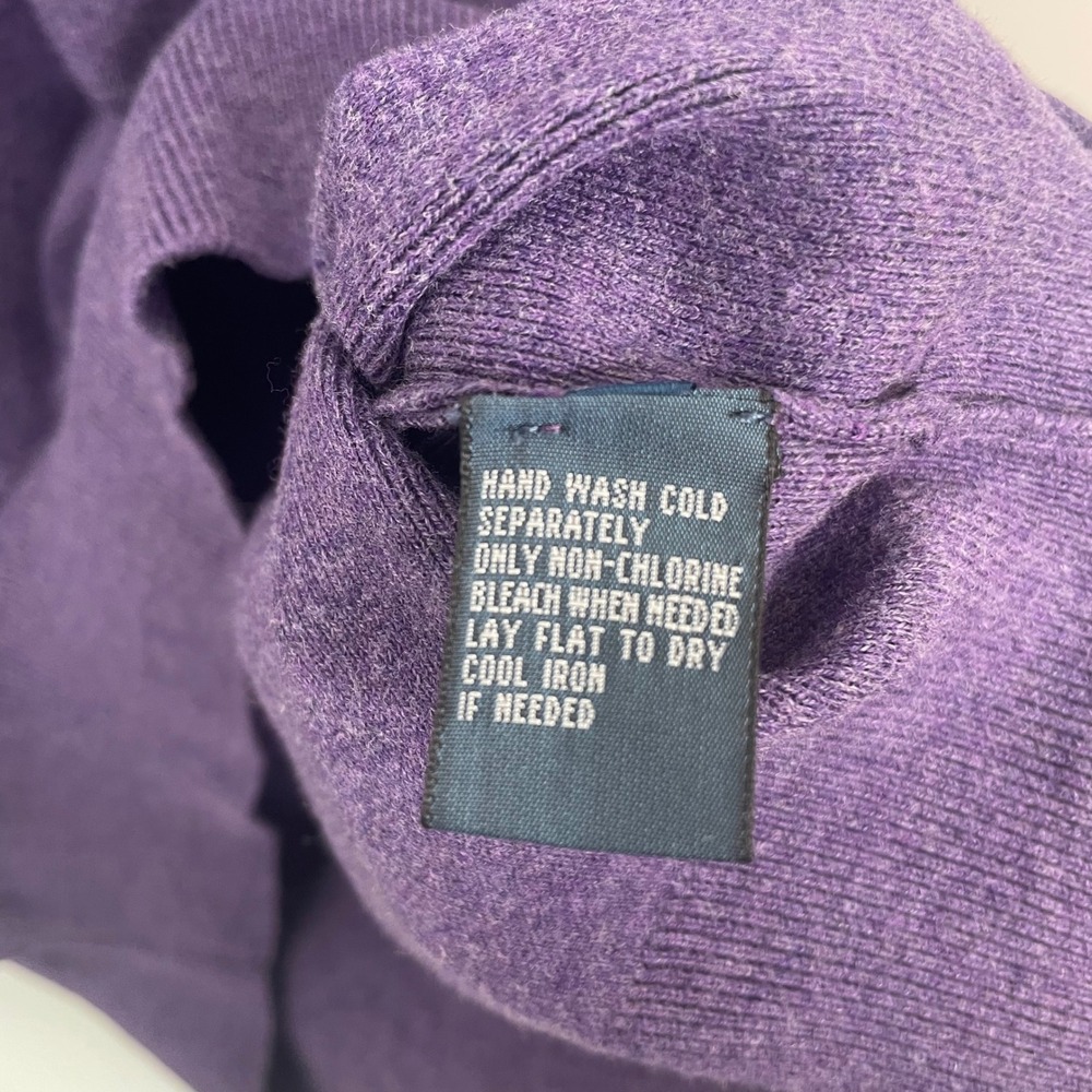 Polo Ralph Lauren Vintage V-Neck Pima Cotton Sweater Purple Medium - Picture 4 of 6